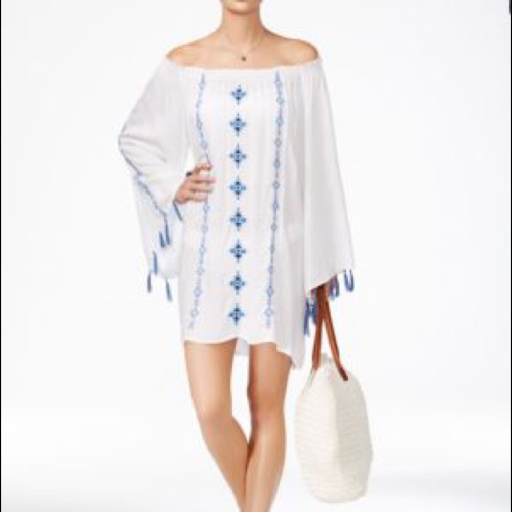 Raviya Embroidered off-shoulder cover up